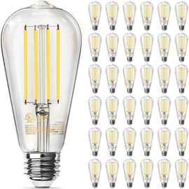 TJOY 36 Pack Vintage 8W ST58 LED Edison Light Bulbs, Dimmable, 60W Equivalent, 800Lumens, 2700K Warm White, E26 Base LED Filament Bulb, CRI80+, Antique Glass Style for Home, Bedroom, Office, Farmhouse