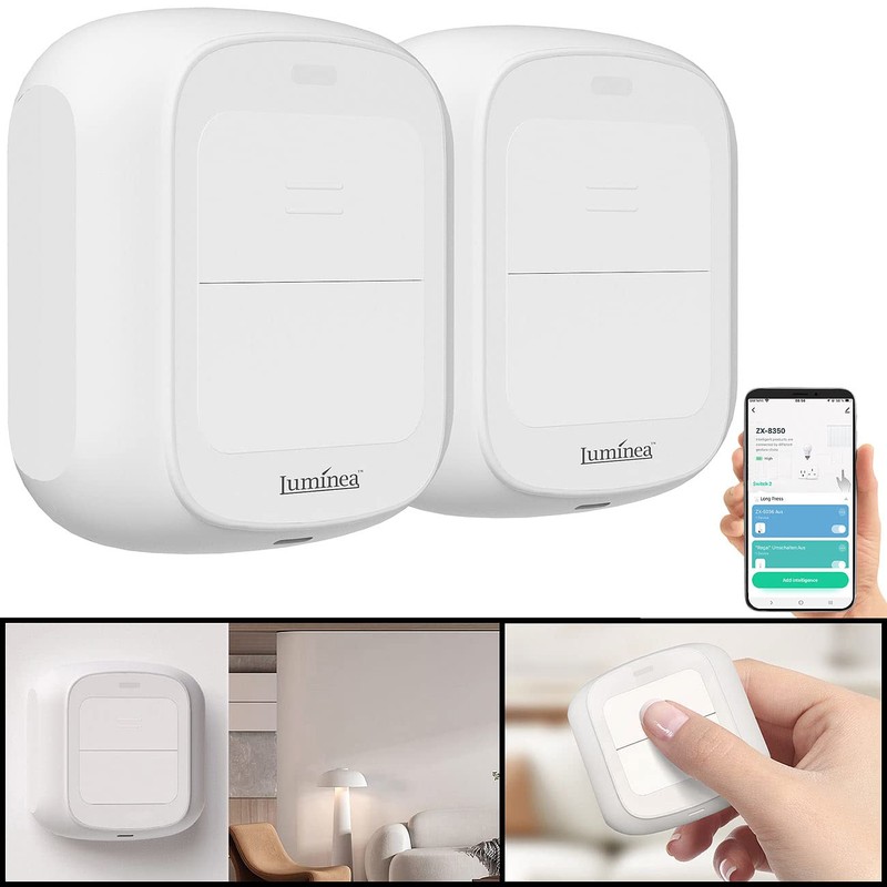 Luminea Home Control Wireless Switch: Set of 2 Smart WiFi