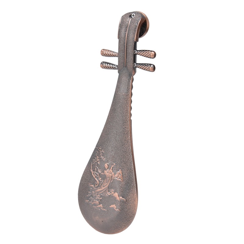 Incense Burner Holder Unique Chinese Lute Design Premium Copper Sturdy