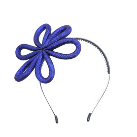 Motique Accessories Lurex Tube Side Bow Headband for Women and Girls-Blue