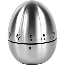 TNSLAND Kitchen Timer, Kitchen Timer, Egg-shaped Funny Egg Timer, Stainless Steel, Rustproof, Kitchen Stopwatch, Hand Wash
