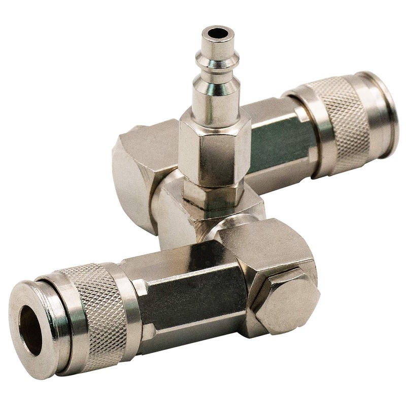 FIXSMITH Air Hose Connector- 2 Way Air Hose Splitter,1/4 In
