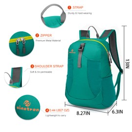 sinotron Mochila ligera y plegable, pequeña mochila de senderismo plegable para viajes, camping, día festivo al aire última intervensión (verde)