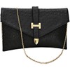 Designer Womens Elegant Faux Leather Envelope Clutch Bag Purse