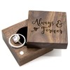 MUUJEE Always and Forever Ring Box - Engraved Wooden Ring