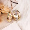 18k Layered Real Gold Filled Oval Bamboo Multi colors Hoop