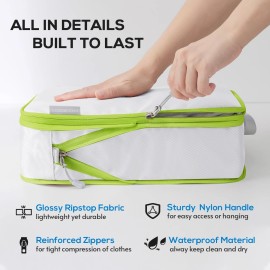 Oplebepe Compression Packing Cubes, 6 Set Packing Cubes for Travel Compression, Lightw