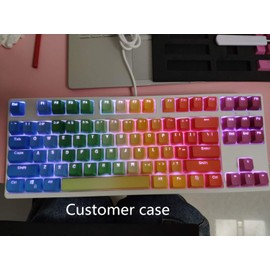 104 Keys Rainbow Gradient Double Shot PBT Translucnt Backlit Keycap OEM Profile Keyset for Cherry MX Switches Mechanical Gaming Keyboards Standard ANSI Layout