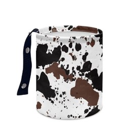 Pensura Cow Zebra Print Car Rubbish Bag Collapsible Hanging Auto Trash Can for Front Seat Back Seat Car Organizer Universal Hanging Car Garbage Bag Compatible with Most Cars