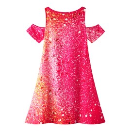 WonderBabe Little Girls Dress Sleeveless Casual Summer Sundress Unicorn Printed Skirt Birthday Dress for Kids Size 6-7t