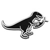 T-Rex Eating Christian Fish Plastic Auto Emblem - [Silver][3 3/4''