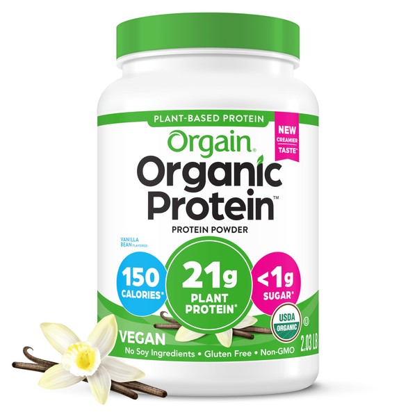 Orgain Organic Vegan Protein Powder, Vanilla Bean - 21g Plant