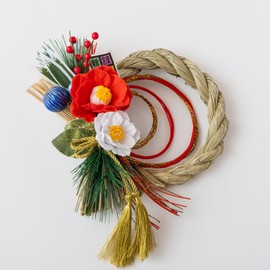 Hideshime MD-33A Shime Rope, Stylish, New Year Decoration, Modern Wreath (Tsubaki), Natural