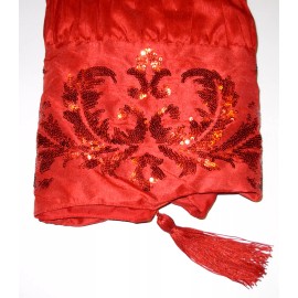 Christmas Shoppe The Christmas Shoppe Tree Skirt 50 inches Red Color sequin design & Tassels, NWT