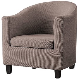 Stretch Club Armchair Cover 2 Pieces Tub Chair Covers Sofa Slipcover Removable Washable Armchair Cover Couch Cover Soft Furniture Protector - Grey (Color : E, Size : 1PCS)