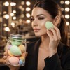 Set de 10 Esponjas de Maquillaje en Frasco Reutilizable –