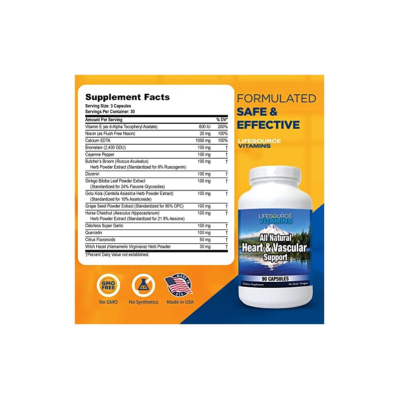 LifeSource Vitamins Heart and Vascular Support 90 Capsules