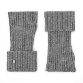 UNDERCONTROL Gold Label Cashmere Wool Blend Soft Touch Thumb Hole Fingerless Wrist Cuff Short Women Texting Wrist Ribbed Warmer Cell Phone Gloves Korea (GREY)