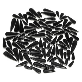 sourcing map Ceramic Mosaic Tiles, 200g Teardrop Flower Leaves Tiles Mosaic Blocks for Art Craft and Home Decorations, Black