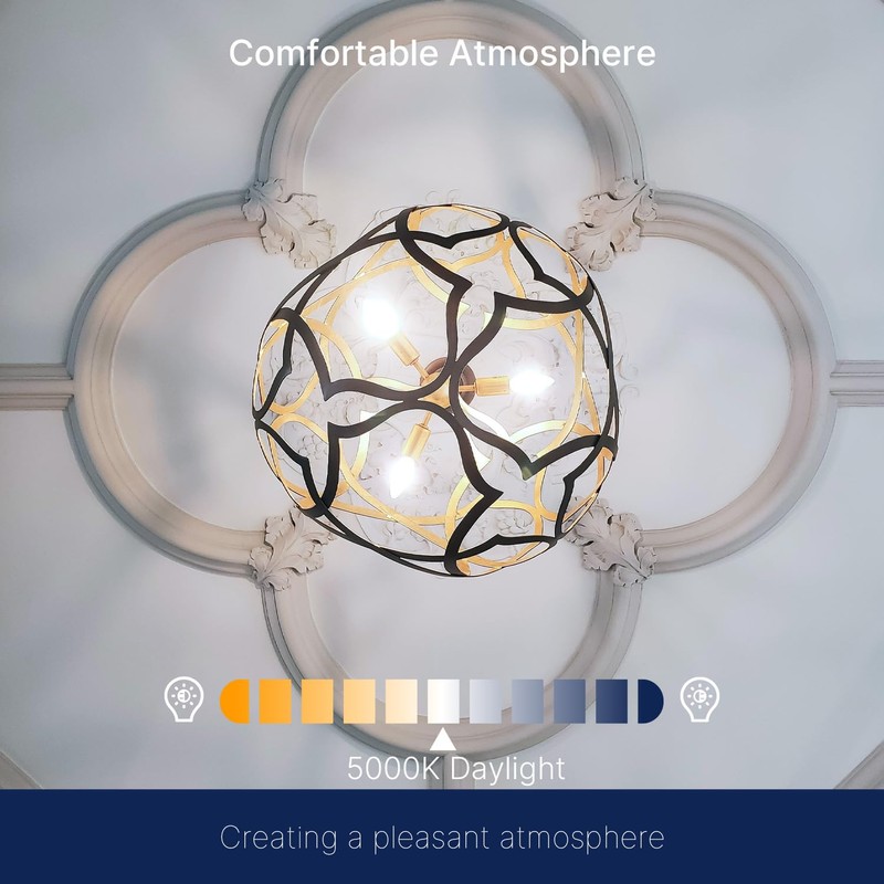 FLSNT 48 Pack Dimmable LED Candelabra Bulbs, 40W Equivalent LED