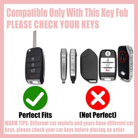 Rayslesan Sparkly Key Fob Cover with Cherry Keychain, TPU Smart Key Case for Women, Compatible with Kia Soul Sorento Carens Optima Rio Sportage Forte Picanto Sedona Niro FE (4-Button, Gold Pink)