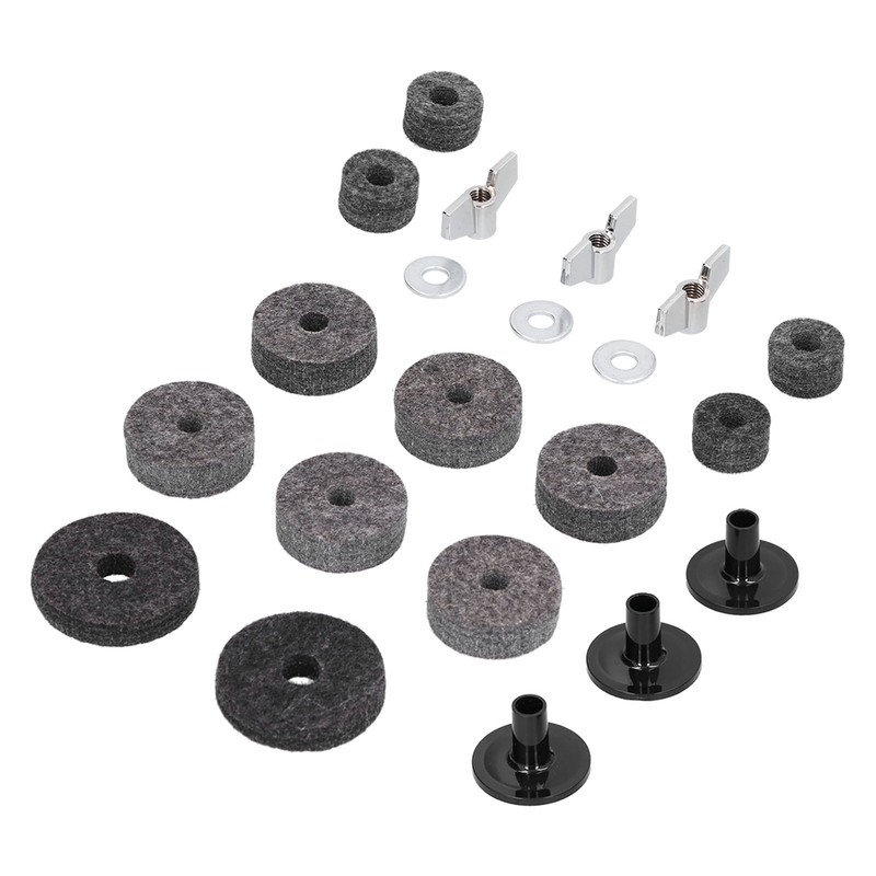 21Pcs Cymbal Felt Clutch Bracket Tube Drum Accessory with Stainless