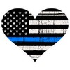 Thin Blue Line Heart/Single / 5" Tattered American Flag Police
