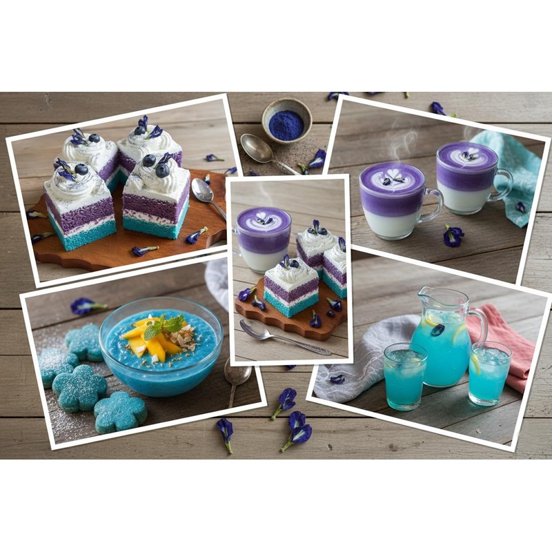 Butterfly Pea Flower Powder - Organic Blue Matcha Tea and