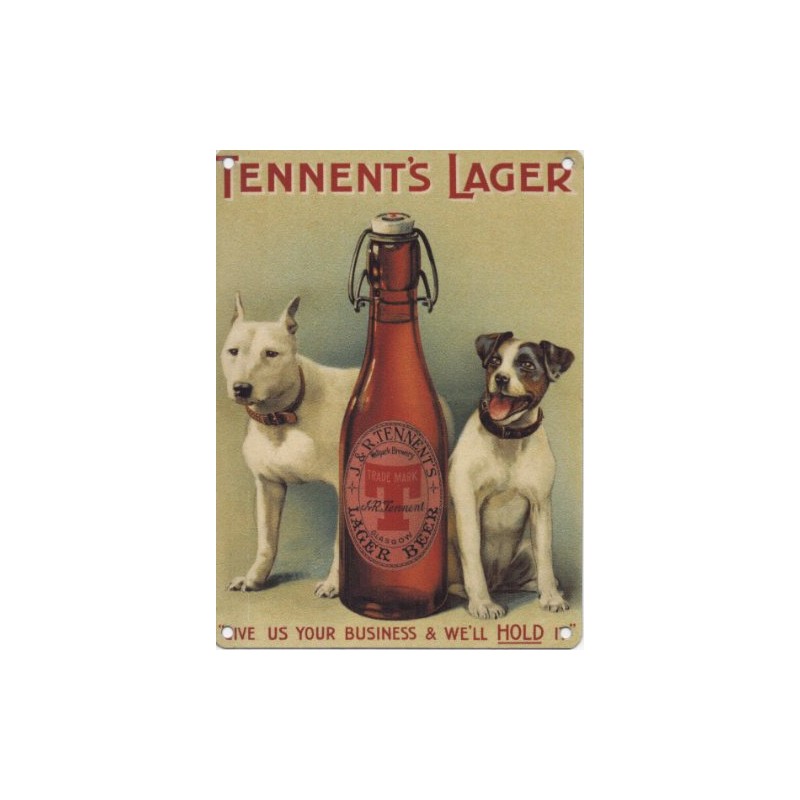 Tennent's Lager - Two Dogs - Mini Metal Wall Sign