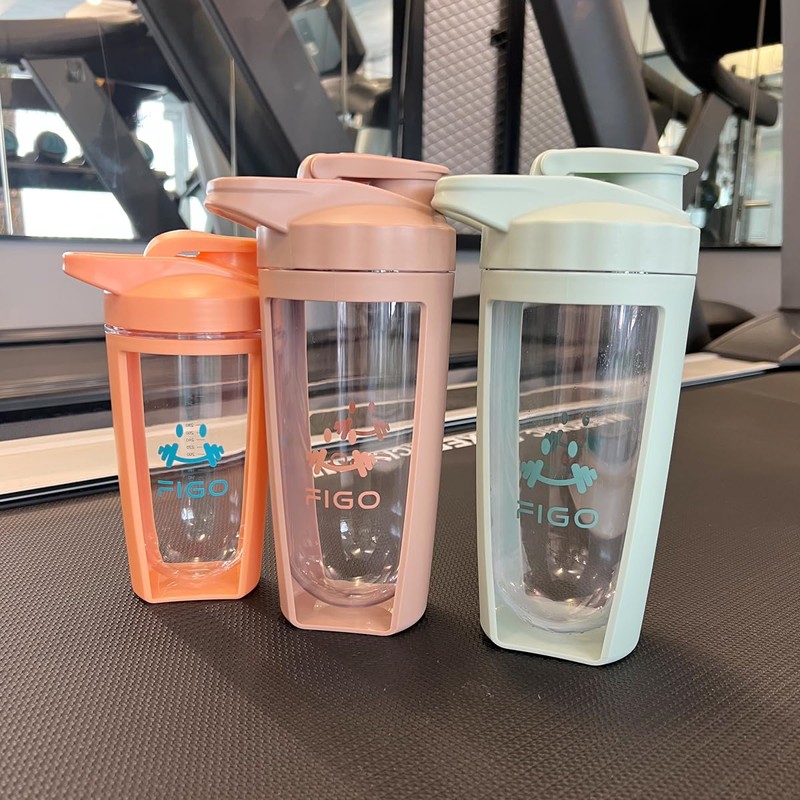 FIGO Protein Shaker Bottle 710ml with Ball Portable BPA Free