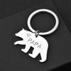 Meiligo Silver Bear Keychain for Men, Husband, Dad