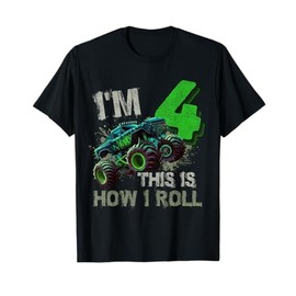 I'm 4 This Is How I Roll Monster Truck Birthday 4 Years Old T-Shirt
