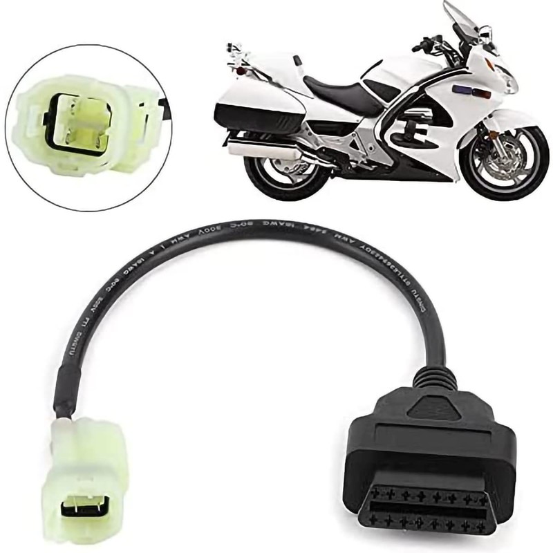 Motocicletas OBD2 a 4 pines, cable adaptador de diagnóstico para