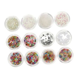 jojofuny 1set Diy Shiny Cosmetic Sequins for Eye Makeup Unique Glitter Colors for Festival Looks Parties and Everyday Use Versatile Nail Supplies Pearl White