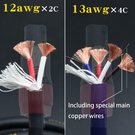 Heavy Duty 2Pack Pro Speakon to Speakon Male Speaker Wire Lock Cable Pair 12awg Patch Professional Audio Cabl Cord with nl4 NL4FC Port Connector for para bocinas de dj feet 20ft
