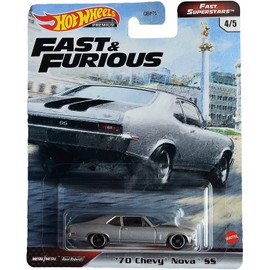 Hot Wheels '70 Chevy Nova SS, [Silver] Fast Superstars 4/5