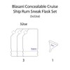 BLASANI Concealable Cruise Ship Rum Sneak Flask Kit Set (3
