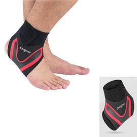 Coogime Pack of 2 Plantar Fasciitis Foot Wraps, Ankle Brace Football, Flexible Ankle Brace, Plantar Fasciitis Bandage, Plantar Fasciitis Bandage, Breathable Ankle Brace (Red, L (EU 42-45))