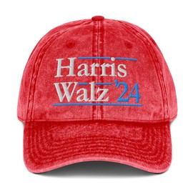 Kamala Harris Tim Walz Hat (Embroidered Vintage Cotton Twill Cap) Harris Walz 2024