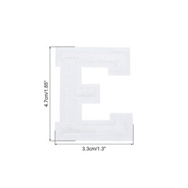 MECCANIXITY Letters E Patches White Iron-On Letters E Patch Sew Sew Embroidered Applique Patches 4.7cm/1.85 Inch Hot Melt Adhesive Process for Clothing Repair Backpack Jean,Pack of 9
