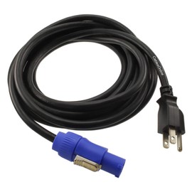 CablesOnline, 25ft 16-AWG Stage Lighting Fixture 3-Prong NEMA 5-15P to Powercon-Compatible AC Power Cable, PC-K625C