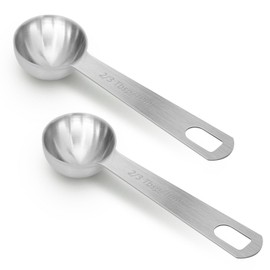 2 PCS 2 Teaspoon(10 mL | 10 cc | 2 Tsp | 2/3 Tablespoon) Stainless Steel Single Measuring Spoon, Easy to Use and Easy to Wash Metal Measuring Spoons Kitchen Gadgets for Cooking & Baking