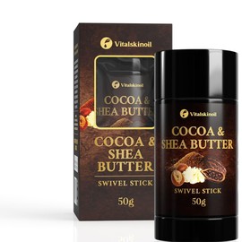 VITALSKINOIL Cocoa and Shea butter foot balm stick, Deep moisture chocolate scent for moisturizing dry skin and feet. 50g