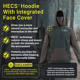 HECS Stealth Screen Hoodie with Face Mask, Bird Watching, Trekking, Deer Turkey & Big Game Hunting Accessories & Gear Unisex Forest/Brown-3XL