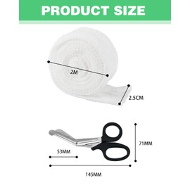 KEMUZ Elastic Mesh Wound Dressing, Fix Mesh Tube Bandage, Elastic Mesh Bandage, Roll Elastic Net Dressing, Elastic Bandage, with 1 Medical Scissors (2 m x 1.5 cm)