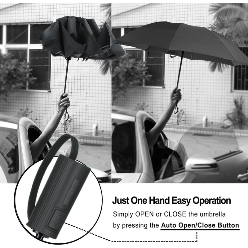 LANBRELLA Umbrella Reverse Travel Umbrella Windproof Compact Folding - C2.1
