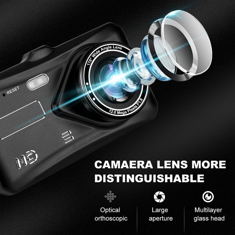 HD 1080P 4" Car Dash Camera Touch Night Vision Video