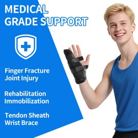 HGEKLIZV Finger Splint with Aluminum Support Boxer's Finger Splint Brace for Little Finger, Ring Finger and Knuckles - Adjustable Metacarpal Hand Brace, Left and Right (3 pcs)