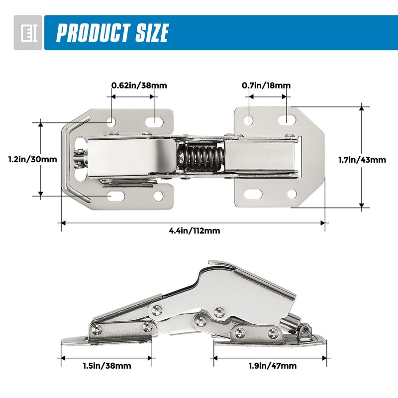 Ravinte 30 Pack Hidden Hinges Soft Close Surface Mount Kitchen