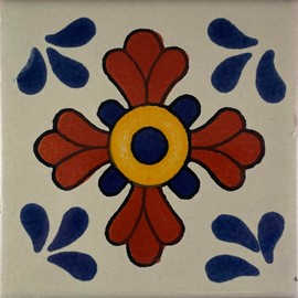 4.2x4.2 9 pcs Blue Seville Talavera Mexican Tile